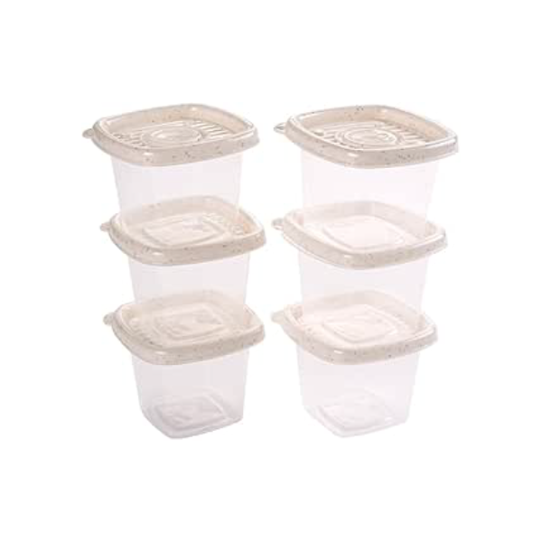 Conjunto de Potes Quadrados 170 ml Pop 6 Unidades, Plasútil