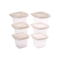Conjunto de Potes Quadrados 170 ml Pop 6 Unidades, Plasútil