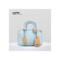 (Lovito Refine) Bolsa de ombro pequena com elegantebolsa de Boston de grande capacidade para mulheres LFA50540