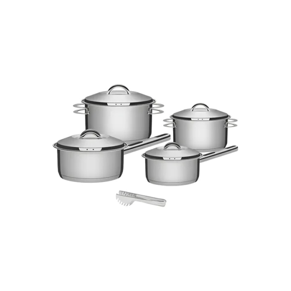 Jogo De Panelas Tramontina Aço Inox Solar 4 Peças + Pegador