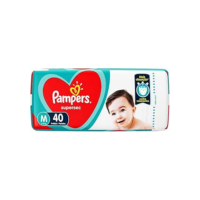 Fralda Descartável Infantil Pampers Supersec M Pacote Com 40 Unidades