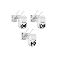 Kit 3 Cameras Ip Wifi Rotativa Externa Prova D Água Hd Icsee Cor Branca