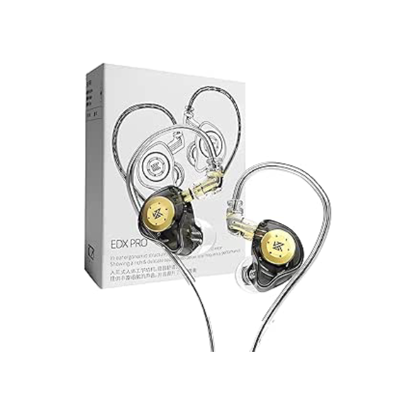 Fone De Ouvido Profissional KZ EDX Pro Intra-auricular, Driver Dinâmico Magnético Composto de 10mm, Cabo Substituível, Original - Perfeito para Cantores - AlverSun (PRETO)