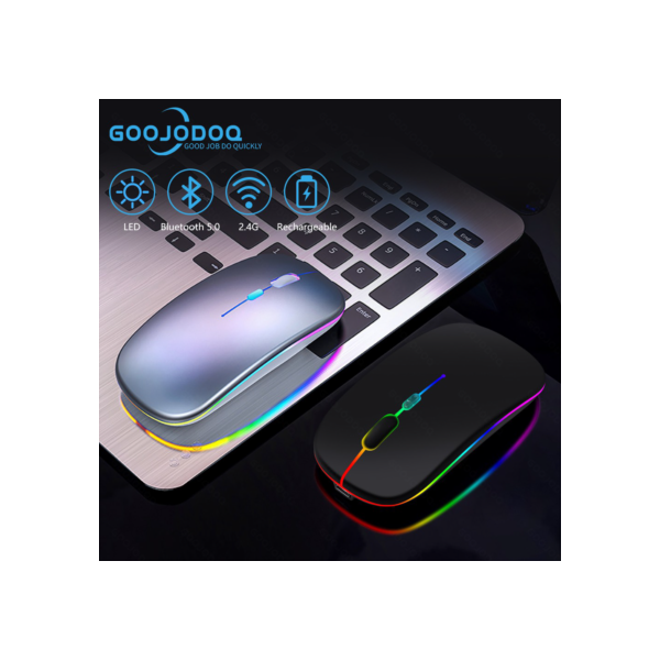 Goojodoq Mouse bluetooth Sem Fio Recarregável Com usb Backlight portátil gaming mouse