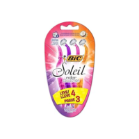BIC Aparelho De Depilar Soleil Rosa Roxo E Laranja Leve 4 Pague 3 - 930183 - Dupla Fita Lubrificante Com Leite De Coco