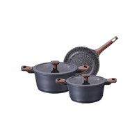 Jogo de Panelas 3 Peças Antiaderente Titanium Exclusive Bkza by MTA - Conjunto de Panelas com Fundo Triplo - 5mm de Espessura