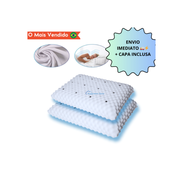 Travesseiro MAGNÉTICO com Infravermelho Altura Médio Ortopédico  Anti ronco Anatômico Alivia Dor