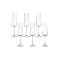 6 Taças De Cristal Para Champagne 210ml Linha Xtra Bohemia