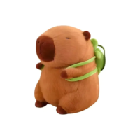 Brinquedo Capivara Pelúcia Filó Com Mochila Verde 25cm