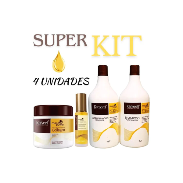 Kit Shampoo Condicionador Karseell Collagen 1l Máscara 500g