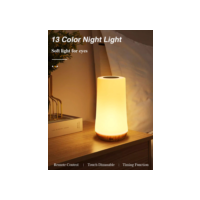 Led night light 13 mudança de cor rgb candeeiro de mesa controle remoto toque recarregável rgb noite lâmpada regulável luz cabeceira