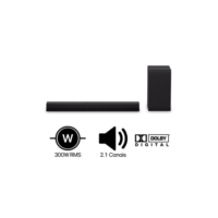 Soundbar LG S40T - 300W RMS, 2.1 Canais, Dolby Digital, Sem fios, Bluetooth 5.3, Entrada Óptica, HDMI, AI Sound Pro