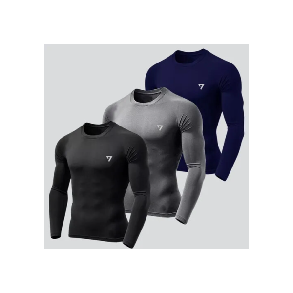 Kit 3 Camisetas Térmicas Masculina Segunda Pele Camisa Uv50-