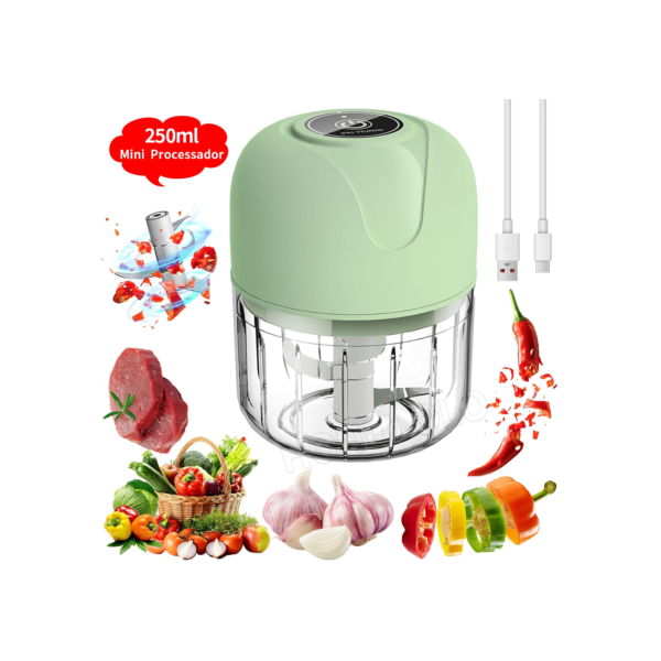 KIT1~KIT4 250ml Mini Processador Elétrico de Alimentos Portátil Carne Vegetais Recarregável USB Bivolt