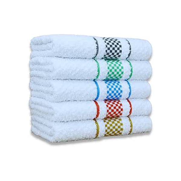 Kit 05 Pano de Prato Atoalhado Para Cozinha Felpudo Premium Gourmet 45x70cm 370g/m² 100% Algodão - Sortido
