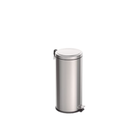 Tramontina Brazil 94538130 Lixeira com Pedal e Acabamento Polido e Balde Interno Removível, 30 L, Prata