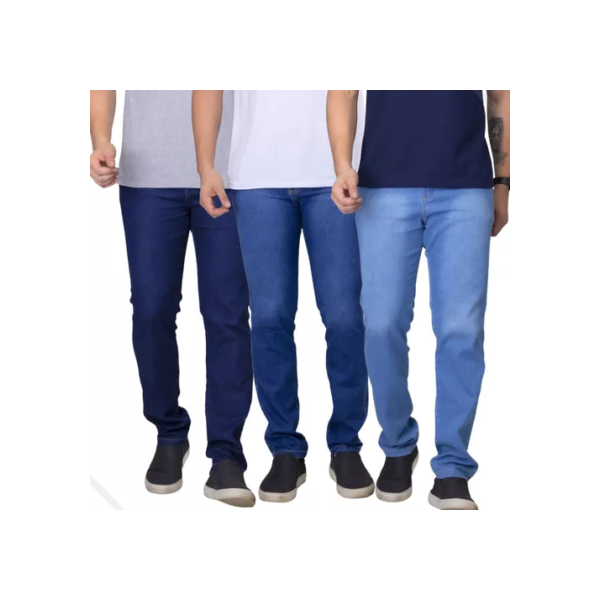 Kit 3 Calça Jeans Masculina Slim Com Lycra Elastano Original