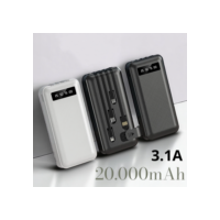 Carregador Power Bank Portátil 20000mah Universal Saida 4 Cabos