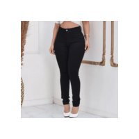 Calça Preta Jeans Feminina Skinny Cós Alto Levanta Bumbum