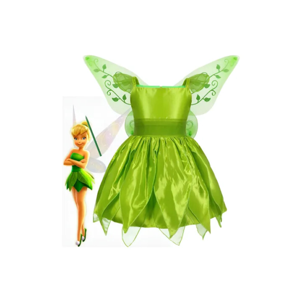 Fantasia Infantil Menina  Vestido E Asas Sininho Carnaval