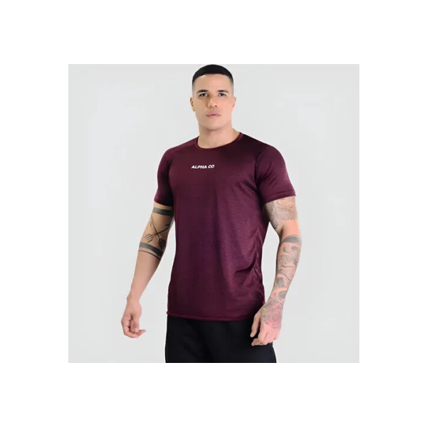 Camiseta Dry Fit Alpha Co Vinho Corrida Caminhada Academia