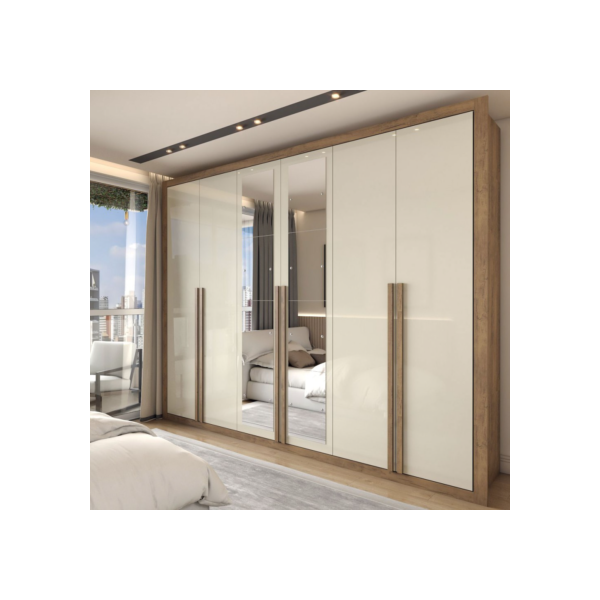 Guarda-Roupa Casal Severo 6 Portas 6 Gavetas com Espelho