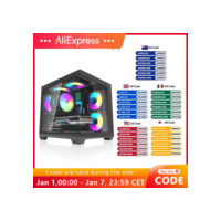 Principal! Novo c275p pc caso vista do mar sala de jogos computador desktop M-ATX placa-mãe dupla face vidro temperado pc gamer gabinete
