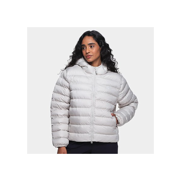 Jaqueta Puffer New Balance Feminina - Bege Escuro