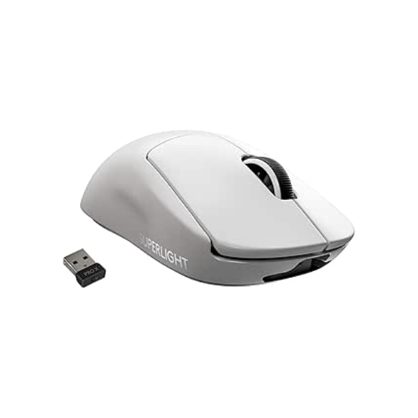 Mouse Gamer Sem Fio Logitech G PRO X SUPERLIGHT com Tecnologia LIGHTSPEED, Ultraleve 63g, 5 Botões Programáveis, Sensor HERO 25K e Bateria Recarregável - Compatível com POWERPLAY - Branco