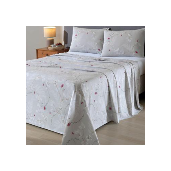 Jogo de Cama Casal 4 peças Lençol com Elástico 100% Algodão Percal 180 Fios 138x188x35cm - Dohler