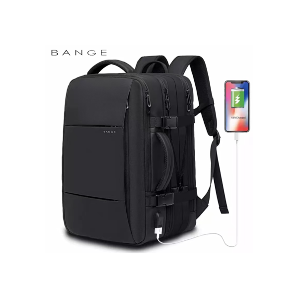 BANGE-Mochila de Viagem USB Expansível para Homens, Grande Capacidade, Impermeável, Saco De Escola De Moda, 17.3 Saco Para Laptop