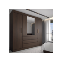 Guarda-Roupa Casal Honey 4 Portas 6 Gavetas com Espelho