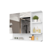 Armario Espelheira Para Banheiro 1 Porta Cleópatra (Branco/Flexcollor)
