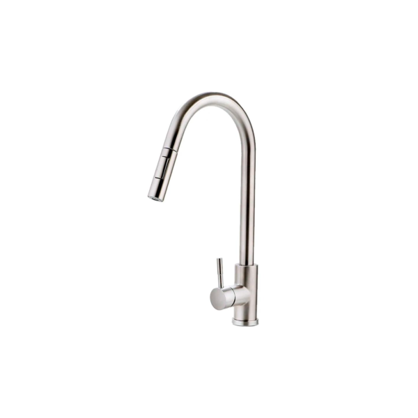 Torneira para cozinha gourmet Misturador Monocomando em Aço Inox Escovado Iriri Pingoo - Prata