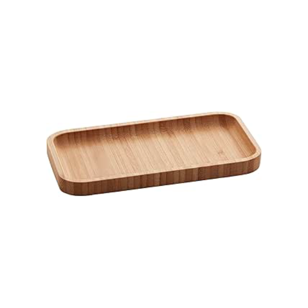 LYOR - Bandeja de Bambu Hire Marrom Natural 20cm - Mesa Posta - Organização - Utensílios de Cozinha - Enxoval - Decoração - Travessa Retangular - Petisqueira - Utilidades Domésticas