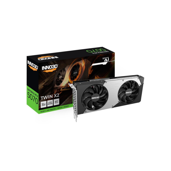 Placa de Vídeo Inno3D RTX 5070 Twin X2 NVIDIA GeForce, 12GB, GDDR7, Ray Tracing, Blackwell, DLSS 4 - N50702-12D7-195064N