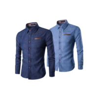 CAMISAS MASCULINA COR JEANS A PRONTA ENTREGA M/L