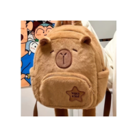 Mochila Infantil Feminina em Pelúcia Capivara Fofa e Aconchegante