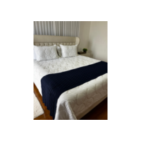 Peseira Manta Trança Sala Cama Queen Sofá Tricot 230x60cm