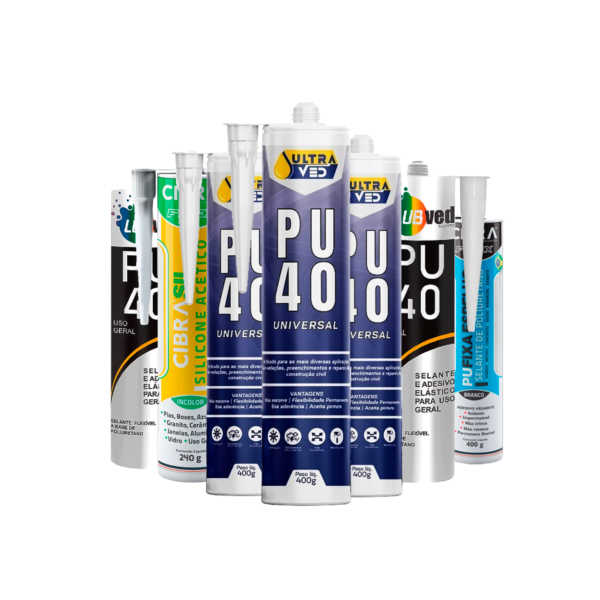 Adesivo De Silicone PU 40 Construção Veda Calha Sela Trinca Fixa Tudo Espelho Selante Poliuretano
