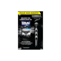 Kit Mach3 Carbono 1 Cabo + 2 Refis, Higiene Pessoal, Cuidado com a barba, Lâminas e Aparelhos de Barbear