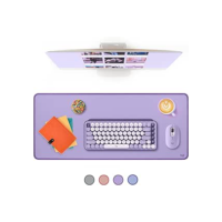 Mouse Pad Desk Mat Logitech Studio Series com Base Antiderrapante, Design Resistente a Respingos, Grande e Multifuncional - Lilás