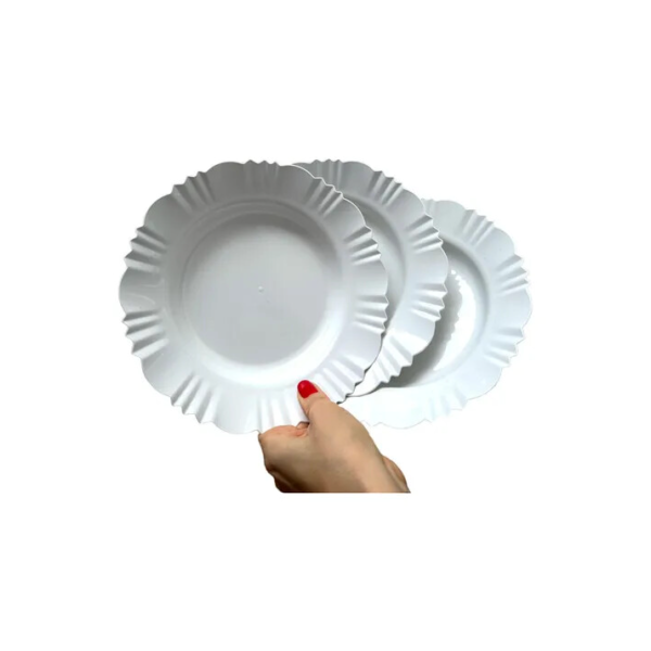 50 Prato Plástico Merenda Refeição Lanche Infantil Escolar