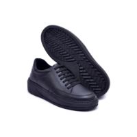 Tênis Casual Couro Legítimo Sola Alta 5cm Masculino Ferrara