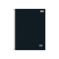 Tilibra 305421 Universitário 10 Matérias Zip - Caderno Espiral, Capa Dura, 160 Folhas, Preto
