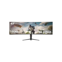 YOGAES Monitor de Jogos Ultrawide de 49 Polegadas Dual QHD (5120x1440) IPS Curvo,5K Monitor de 49 Polegadas, 5K. HDR 400, Alto-falantes Integrados, USB-C,Compatível com VESA 100x100mm, G-SYNC (144hz)