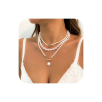 Colar Choker Feminino Trio Pérolas Elegante Folheada A Ouro Cor Dourado