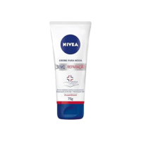 NIVEA Creme para Mãos Reparação com Dexpanthenol 75g - Creme de Mãos que oferece alívio imediato do ressecamento e hidrata por 24h, com poderoso ativo Dexpanthenol e ainda cabe na bolsa