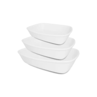 Oxford conjunto de 3 refratárias bake branco