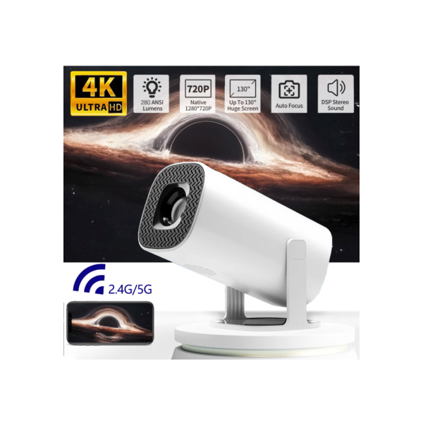 Mini projetor portátil esperto de P30, andróide 11, Wi-Fi 6, apoio 4K, 1080P, BT5.0, 1280x720P, cinema home